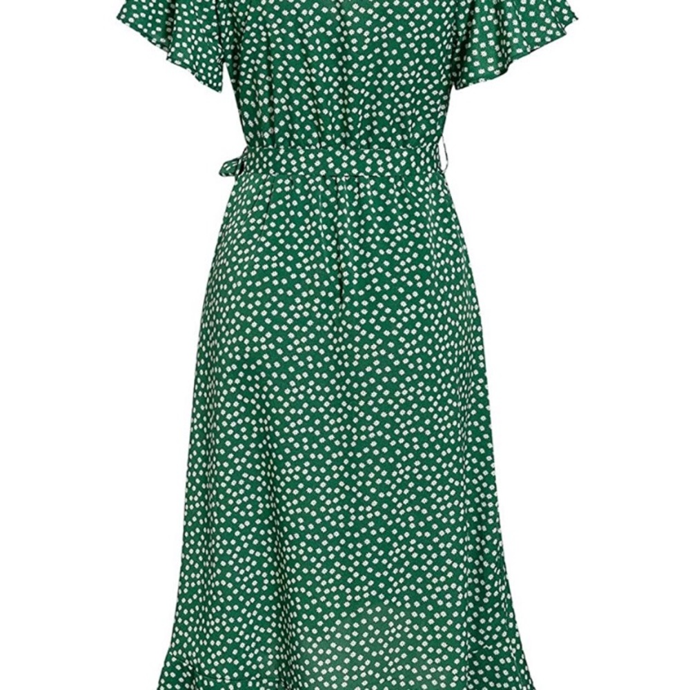 Chiffon Ruffle Maxi Wrap Dress NEW! - Picture 4 of 5